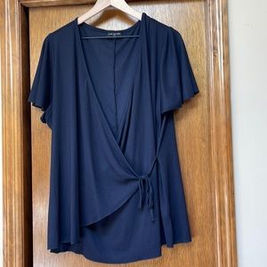 Lane Bryant navy wraps blouse 22/24